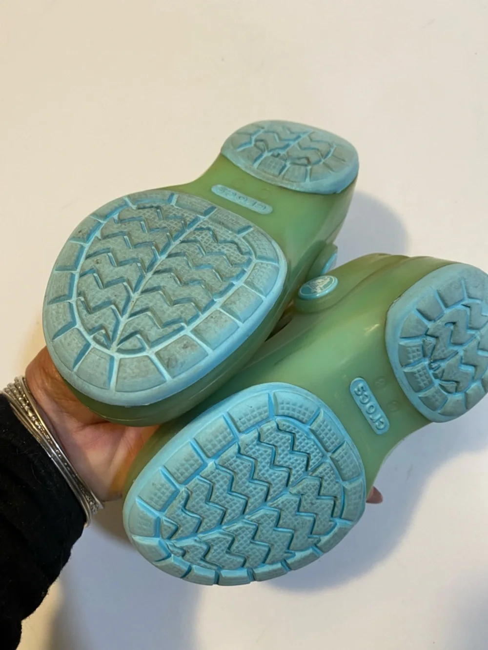CROCS Isabella Toodlee Girls Green Starfish Clog Sandals C8